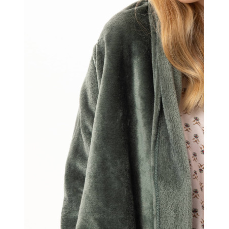 Asymmetrical plush flannel jacket ESSENTIEL Lichen | Lingerie le Chat