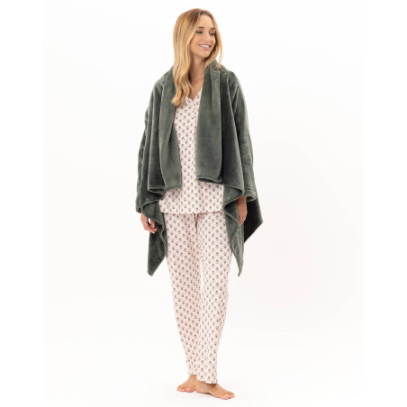 Asymmetrical plush flannel jacket ESSENTIEL Lichen | Lingerie le Chat