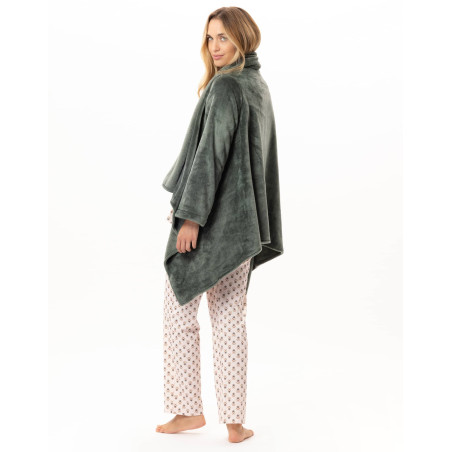 Asymmetrical plush flannel jacket ESSENTIEL Lichen | Lingerie le Chat