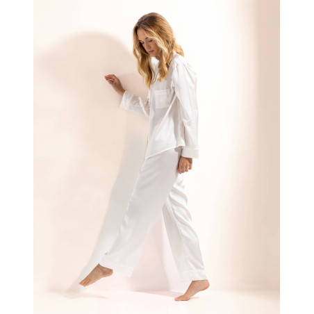 Pyjama en soie Ecru | Lingerie le Chat
