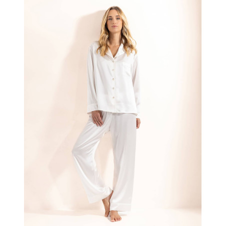 Silk Pajamas Ecru | Lingerie le Chat