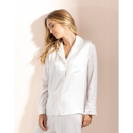 Pyjama en soie Ecru | Lingerie le Chat