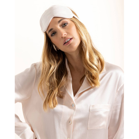 Masque de nuit en soie Bois de rose | Lingerie le Chat