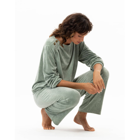 Velvet homewear set RELAX in cotton | Le Chat