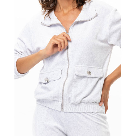 Zipped velvet jogging set RELAX in cotton | Le Chat