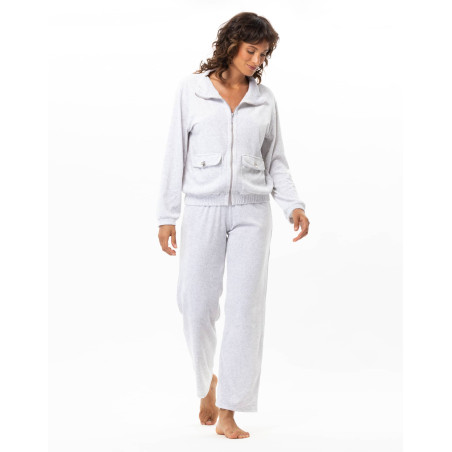 Zipped velvet jogging set RELAX in cotton | Le Chat