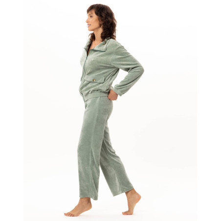 Zipped velvet jogging set RELAX in cotton | Le Chat
