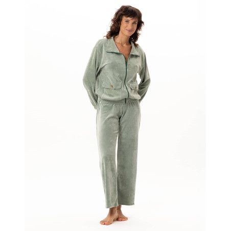 Zipped velvet jogging set RELAX in cotton | Le Chat