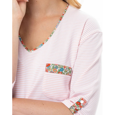 Cotton Nightdress GARDEN Pink | Le Chat