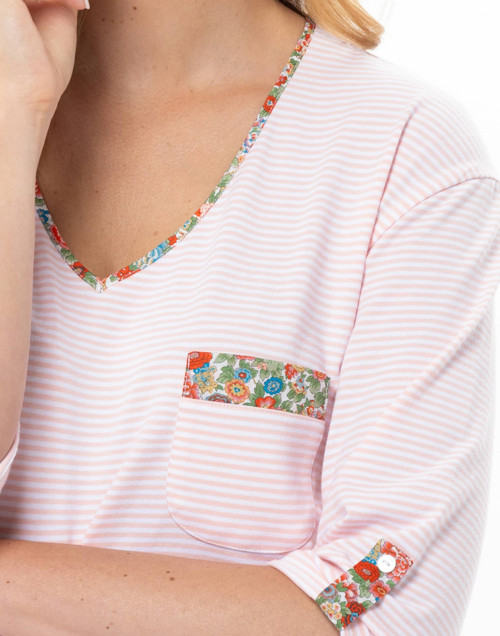 Chemise de nuit en coton GARDEN Rose