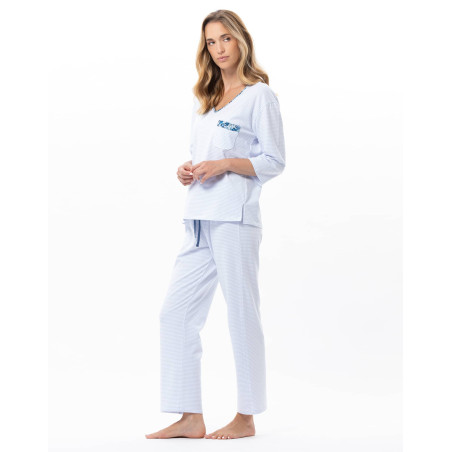 Cotton Pyjamas GARDEN Sky | Le Chat