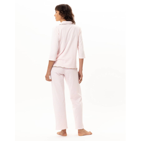 Button-Up Cotton Pyjamas GARDEN Pink | Le Chat