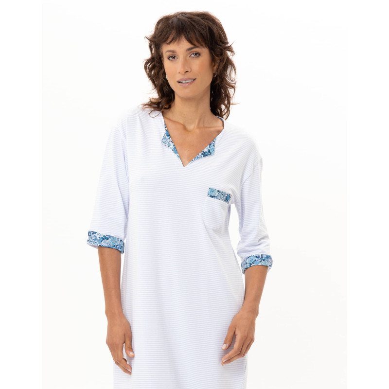 Chemise de nuit longue en coton Garden | Le Chat