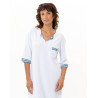 Long cotton nightdress GARDEN Sky