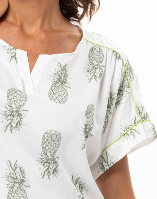 Cotton nightdress ACAPULCO White / Green