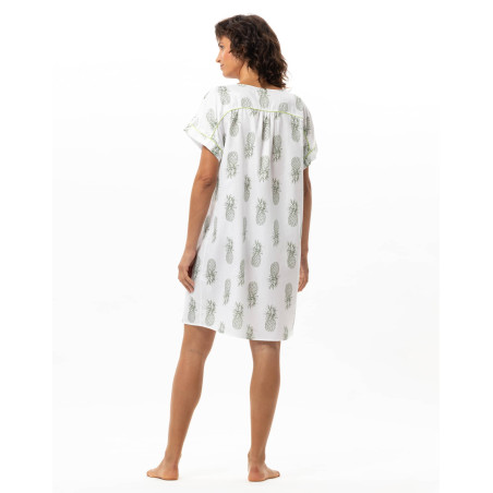 Chemise de nuit en satin de coton ACAPULCO | Le Chat