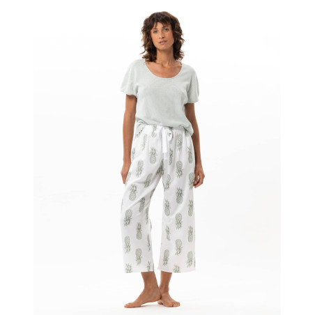 Cotton Pyjamas ACAPULCO White/Green | Le Chat