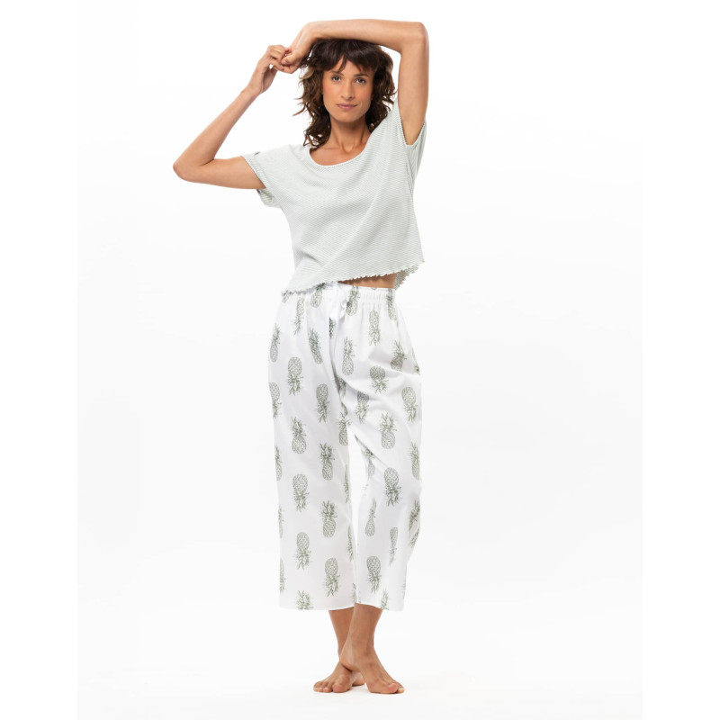 Pyjama en satin de coton ACAPULCO | Le Chat