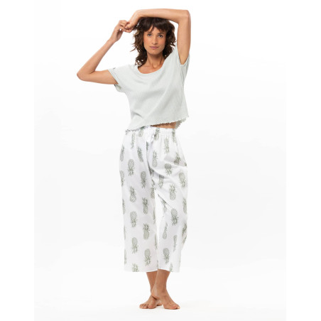 Pyjama en satin de coton ACAPULCO | Le Chat