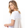 Modal cotton nightdress AMY White / Beige