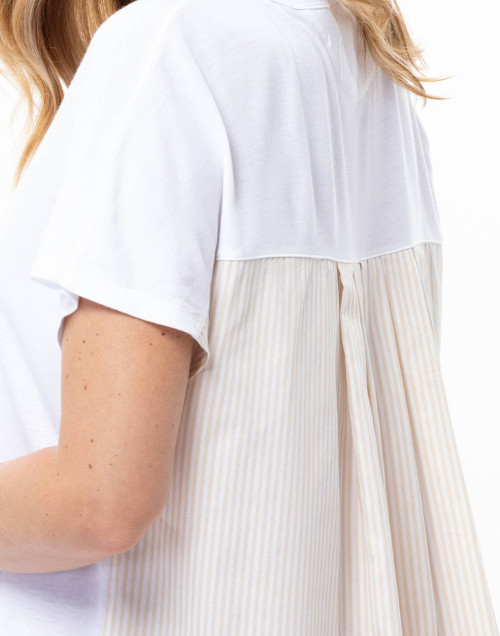 Modal cotton nightdress AMY White / Beige