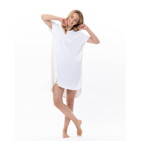 Chemise de nuit AMY en coton-modal | Le Chat