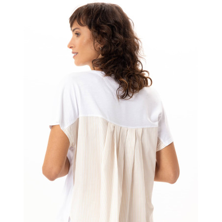 Modal Cotton Pyjamas AMY White Beige | Le Chat