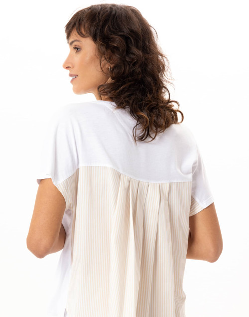 Pyjama en coton modal AMY Blanc / Beige