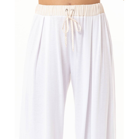 Modal Cotton Pyjamas AMY White Beige | Le Chat