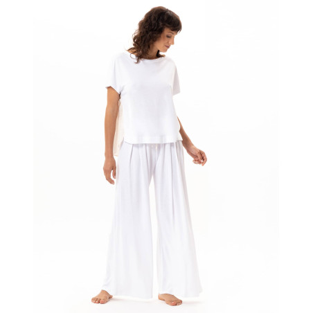 Modal Cotton Pyjamas AMY White Beige | Le Chat