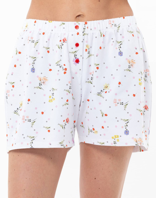 Pyjama short en coton DAISY Blanc