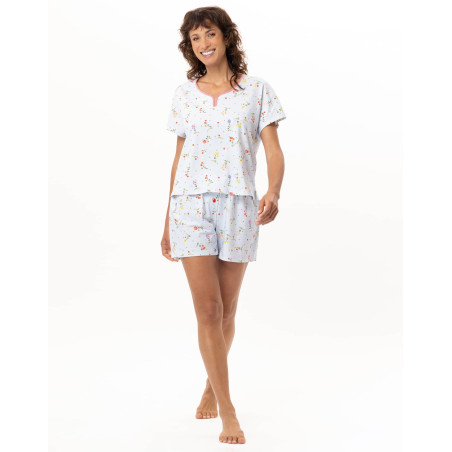 Pyjama short en coton DAISY | Le Chat