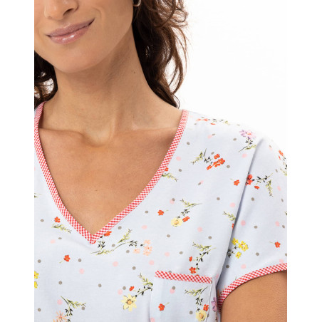 Pyjama en coton DAISY Ciel | Le Chat