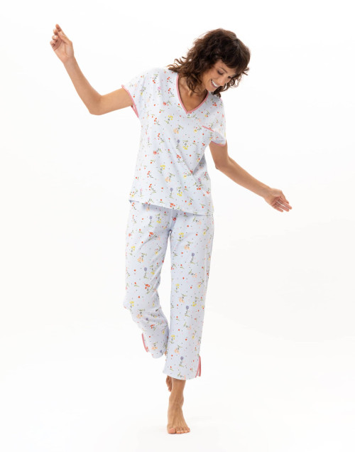 Pyjama en coton DAISY Ciel | Le Chat