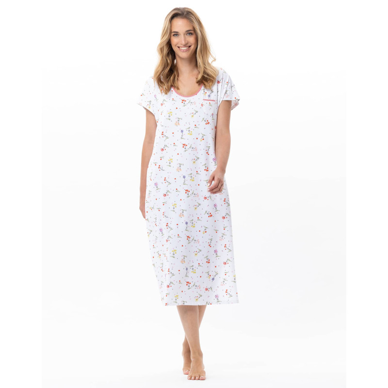 Long cotton nightdress DAYSI White