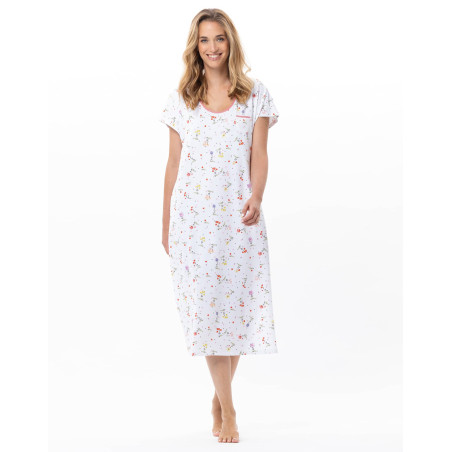 Long cotton nightdress DAYSI White