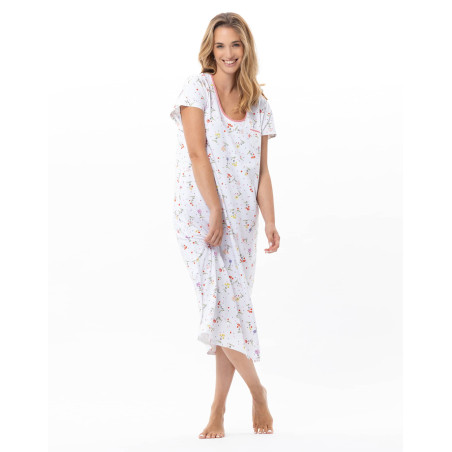Long cotton nightdress DAYSI White