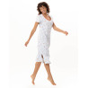 Long cotton nightdress DAYSI Sky