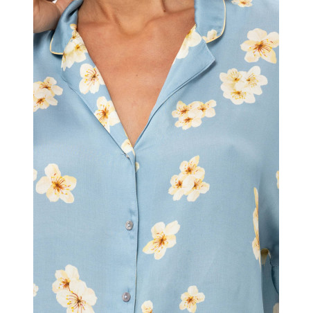 Viscose Short Pyjamas EDEN Azur | Le Chat