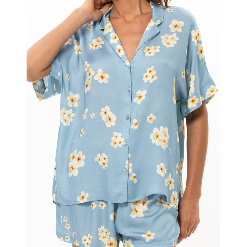 Viscose Short Pyjamas EDEN Azur | Le Chat