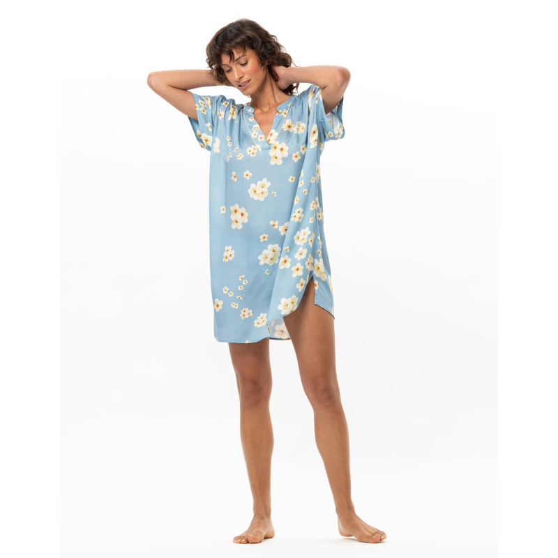 Viscose Nightdress EDEN Azur | Le Chat