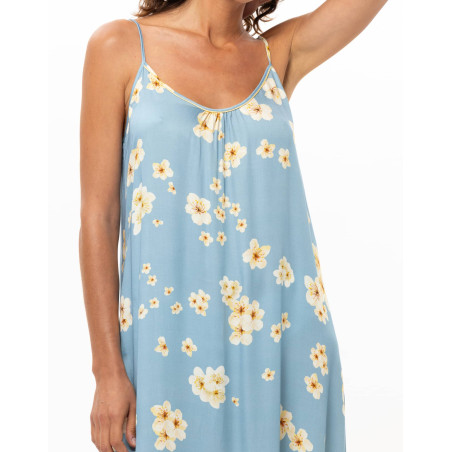 Long Viscose Nightdress EDEN Azur | Le Chat