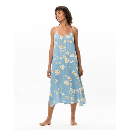 Long Viscose Nightdress EDEN Azur | Le Chat