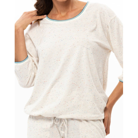 Ensemble homewear en coton KARMA Ecru