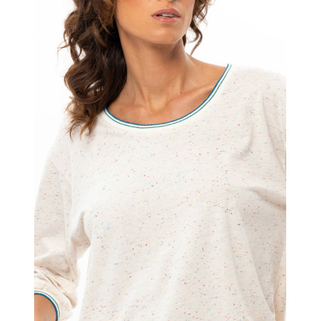 Ensemble homewear en coton KARMA Ecru