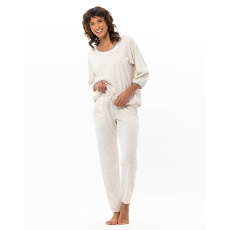 Ensemble homewear en coton KARMA Ecru