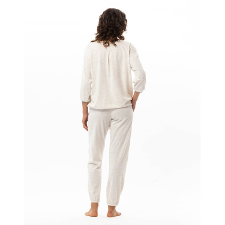 Ensemble homewear en coton KARMA Ecru