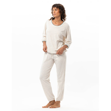 Ensemble homewear en coton KARMA Ecru