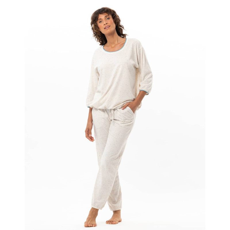 Cotton loungewear set KARMA Ecru