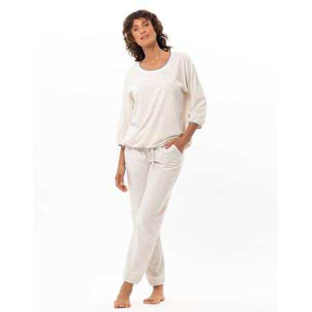 Cotton loungewear set KARMA Ecru